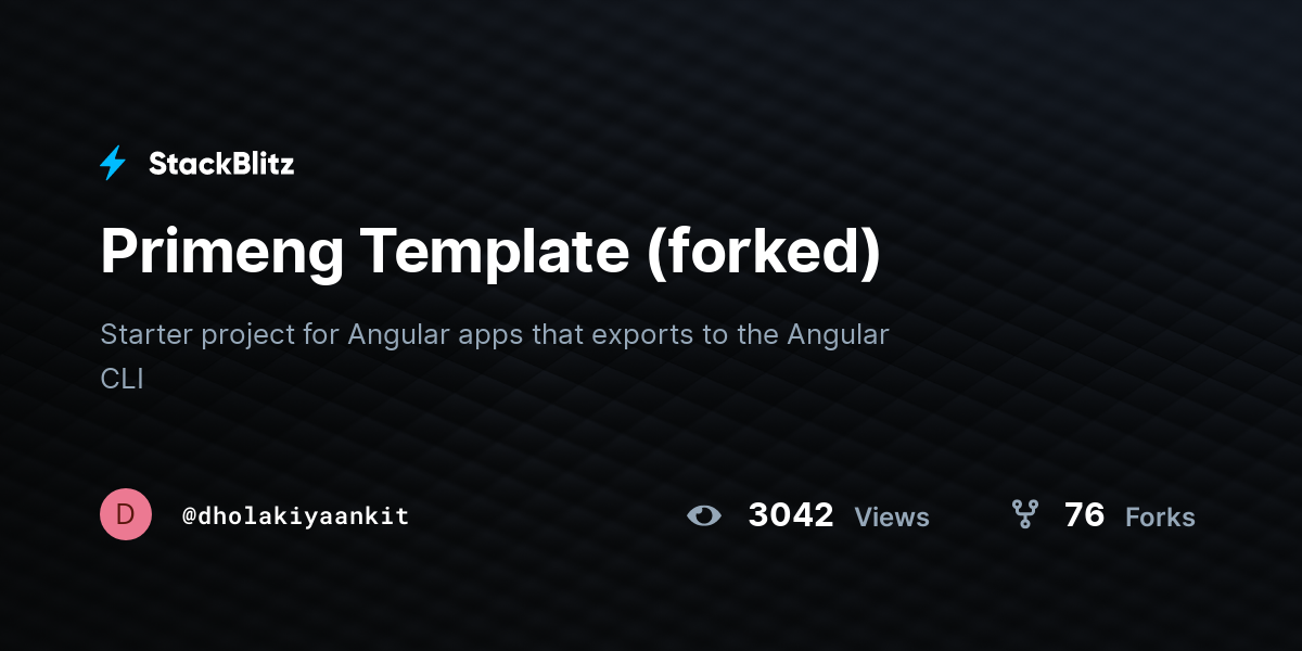 Primeng Template (forked) StackBlitz