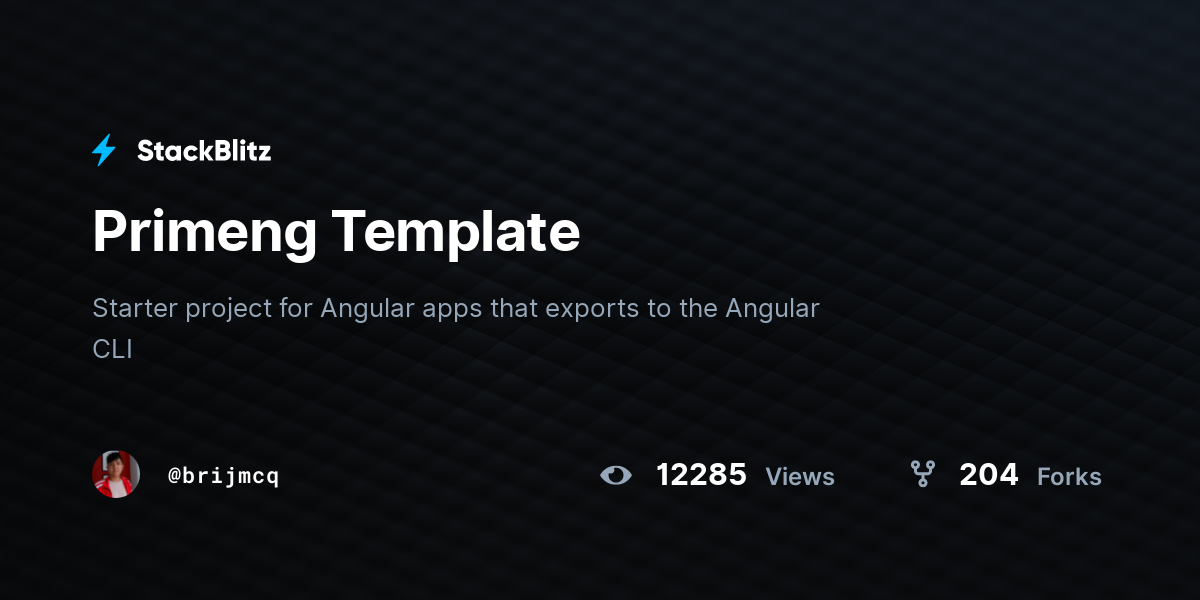 Primeng Template - StackBlitz