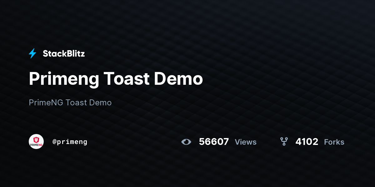 Primeng Toast Demo - StackBlitz