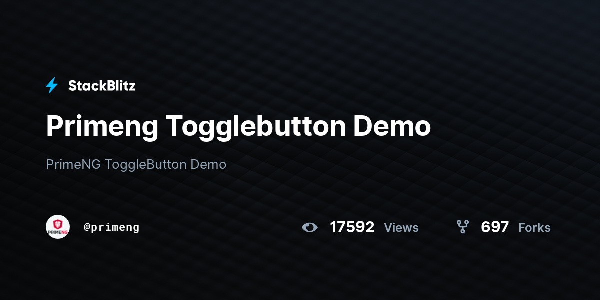 Primeng Togglebutton Demo - StackBlitz