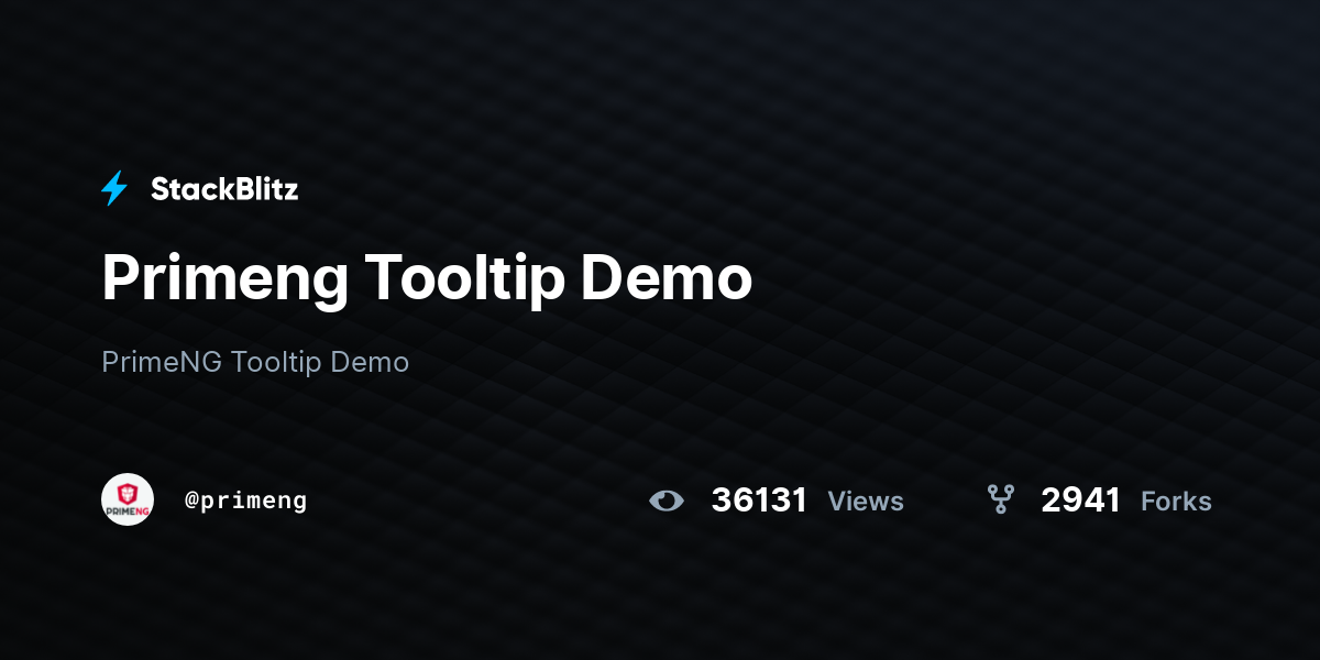 Primeng Tooltip Demo - StackBlitz
