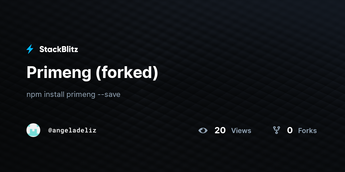 Primeng (forked) - StackBlitz