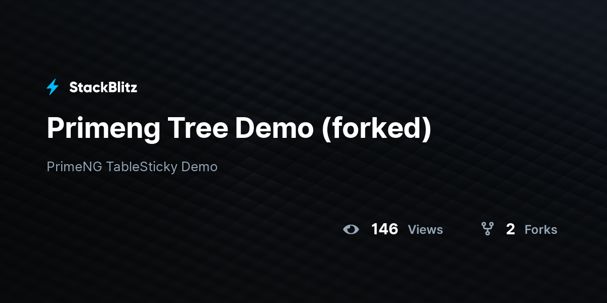 Primeng Tree Demo (forked) - StackBlitz