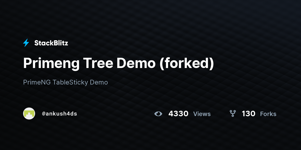 Primeng Tree Demo (forked) - StackBlitz