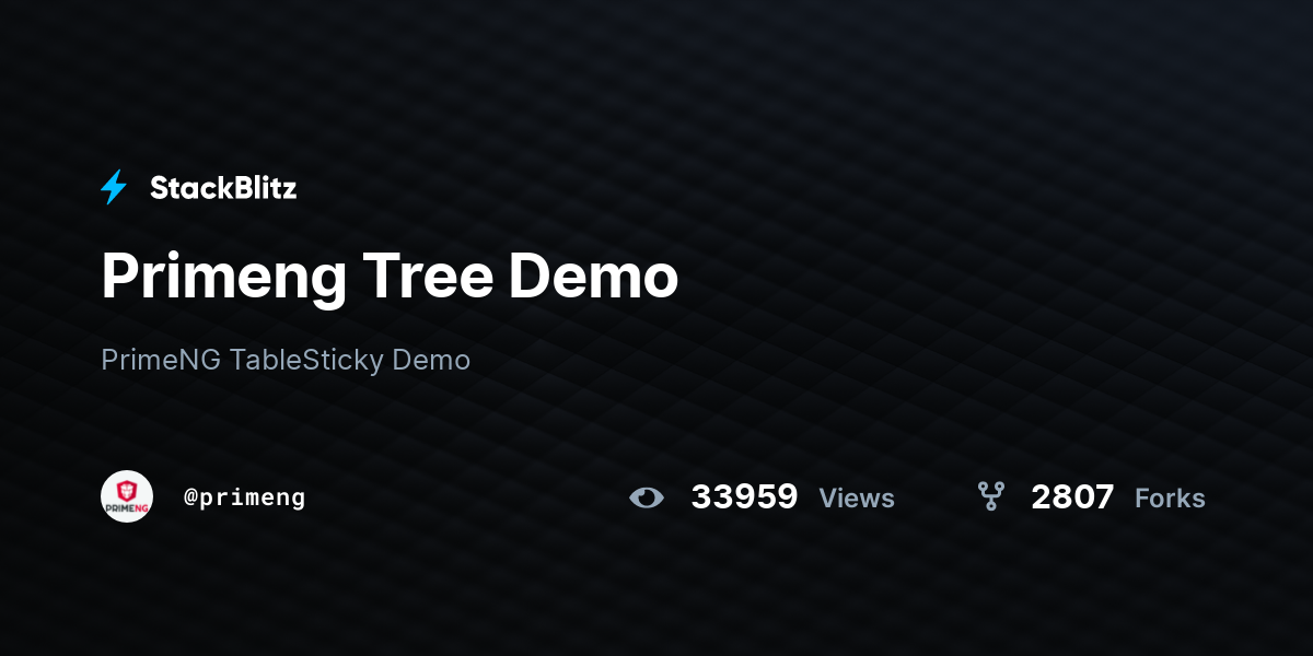Primeng Tree Demo - StackBlitz