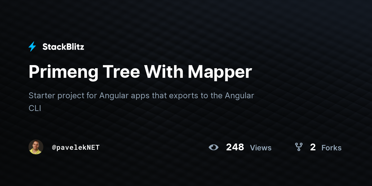 Primeng Tree With Mapper - StackBlitz