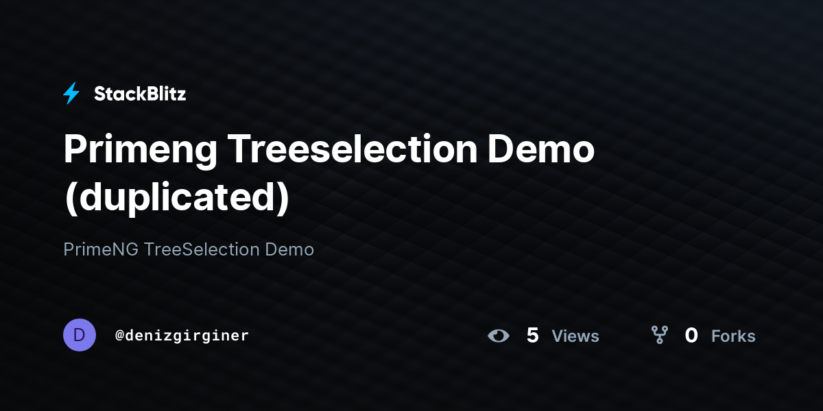 Primeng Treeselection Demo (duplicated) - StackBlitz