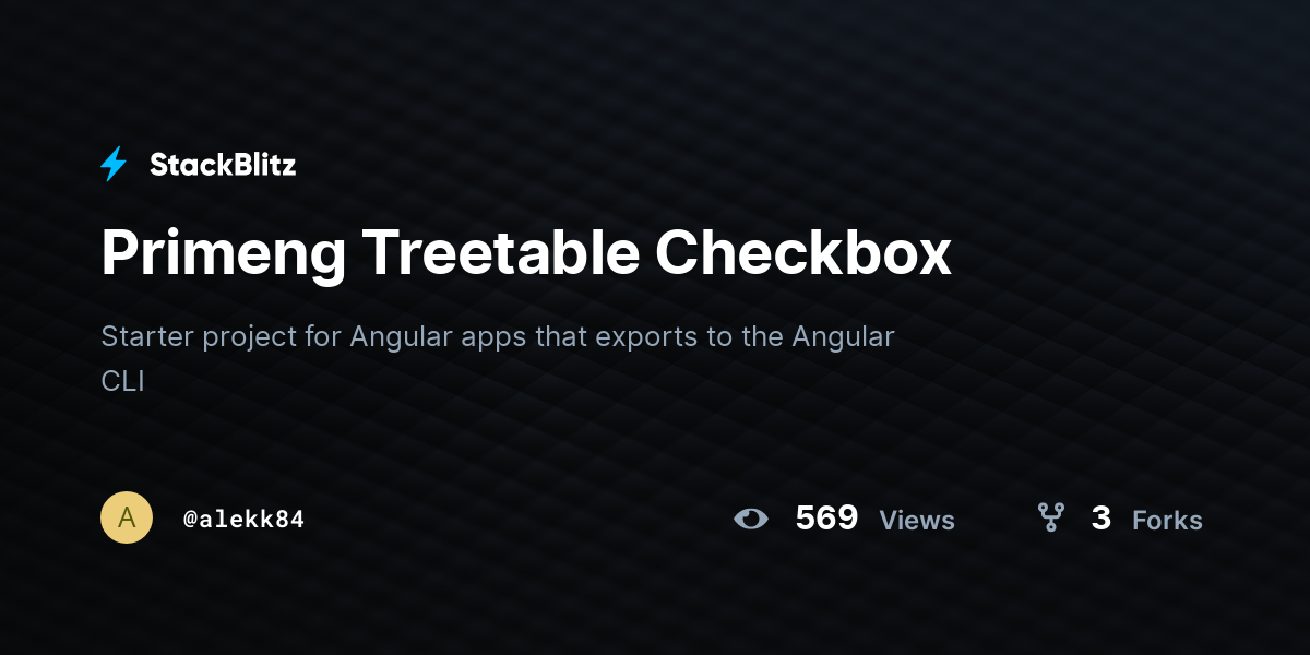 Primeng Treetable Checkbox - StackBlitz