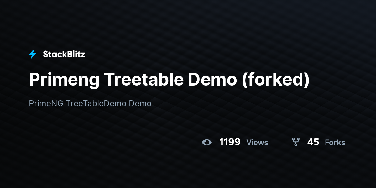 Primeng Treetable Demo (forked) - StackBlitz