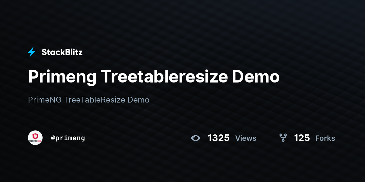 Primeng Treetableresize Demo - StackBlitz