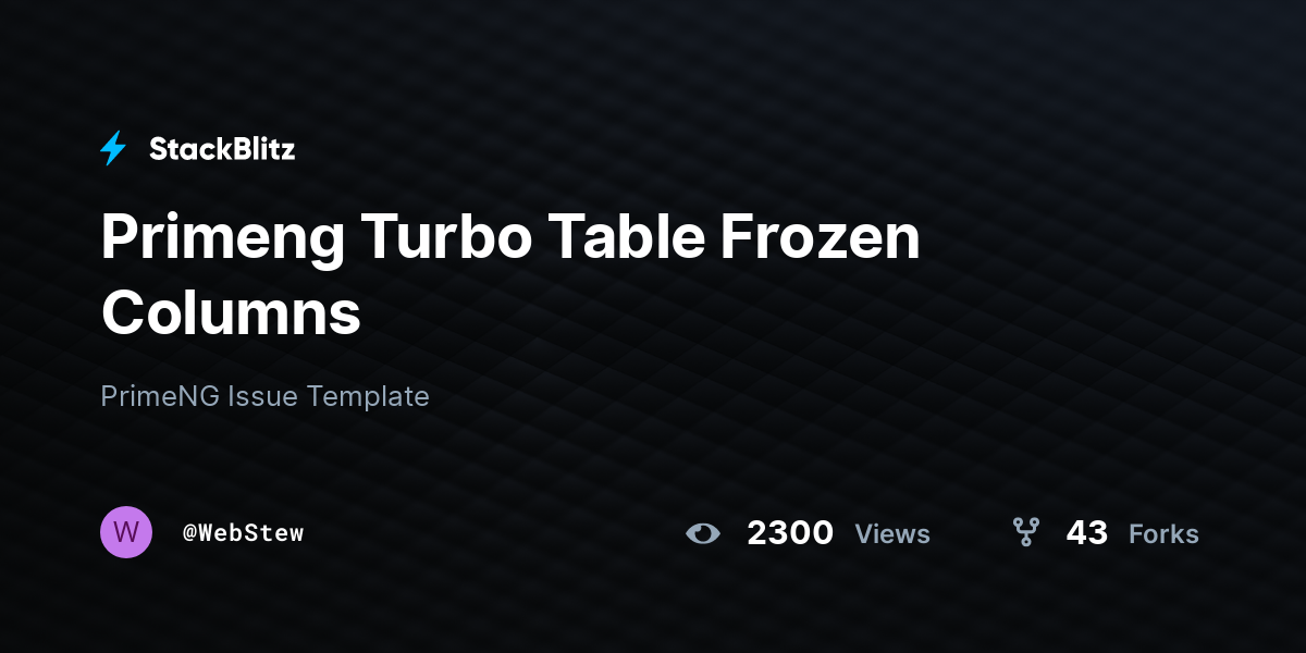 Primeng Turbo Table Frozen Columns - StackBlitz