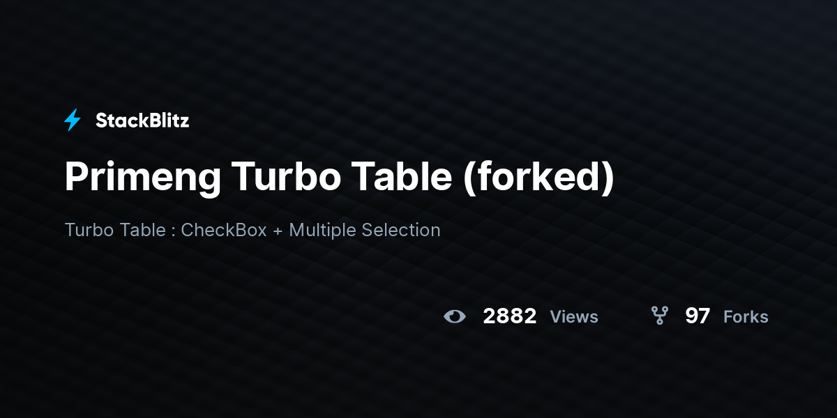 Primeng Turbo Table (forked) - StackBlitz