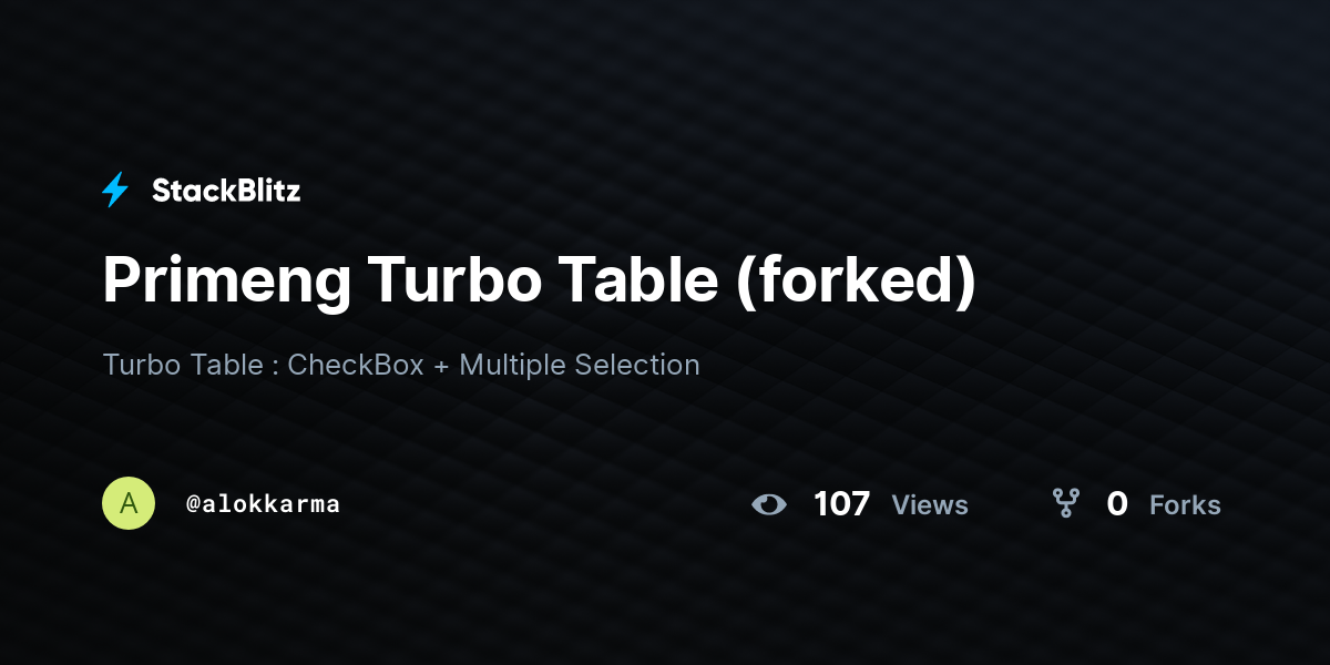 Primeng Turbo Table (forked) - StackBlitz