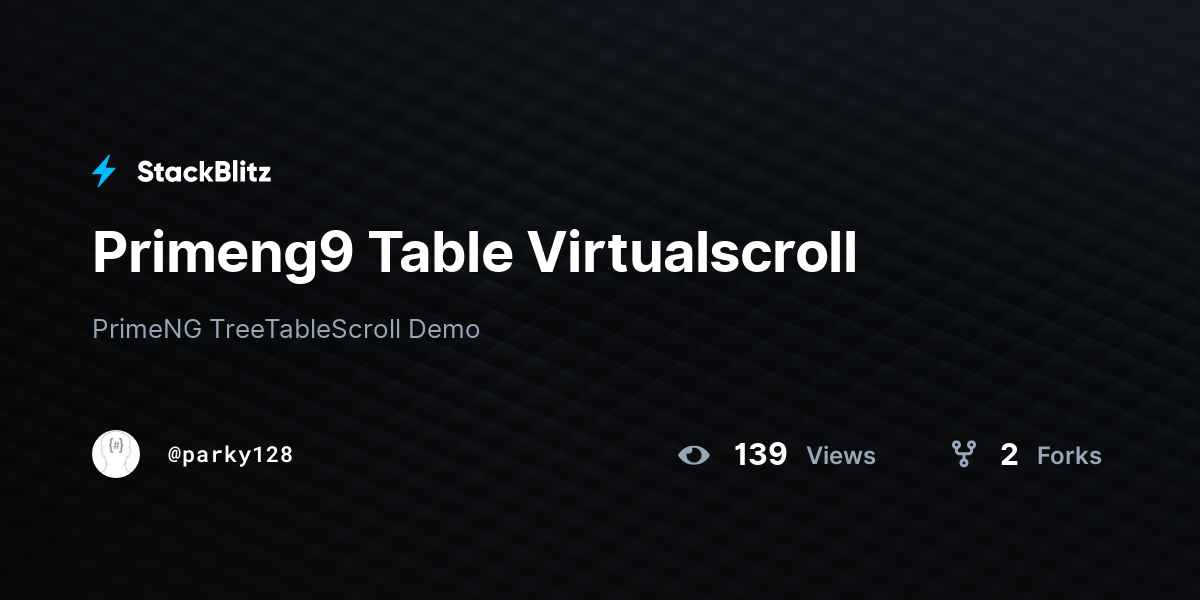 Primeng9 Table Virtualscroll - StackBlitz