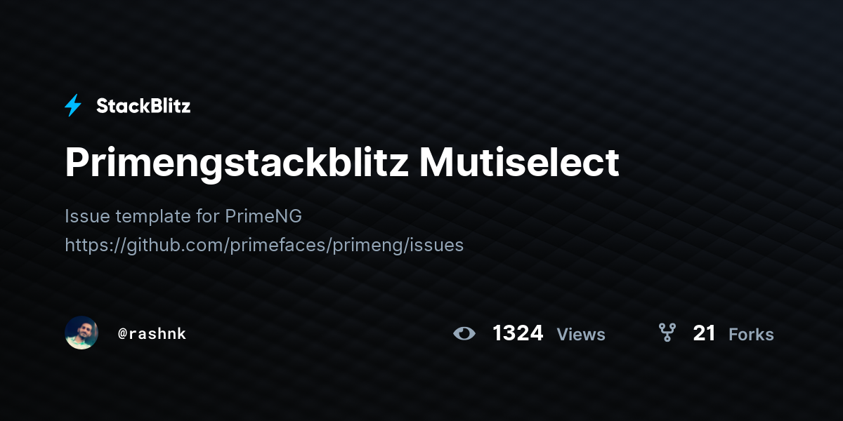 Primengstackblitz Mutiselect - StackBlitz