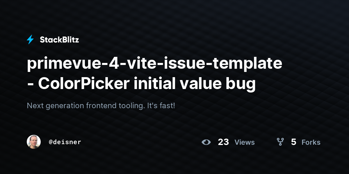 primevue-4-vite-issue-template - ColorPicker initial value bug - StackBlitz