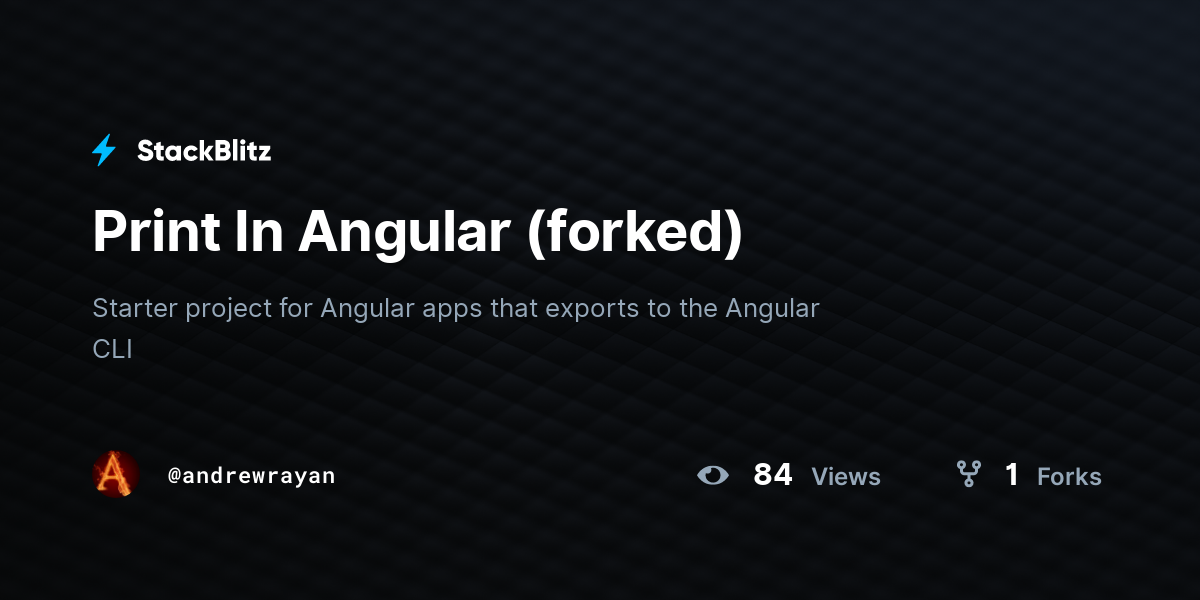 Print In Angular (forked) - StackBlitz