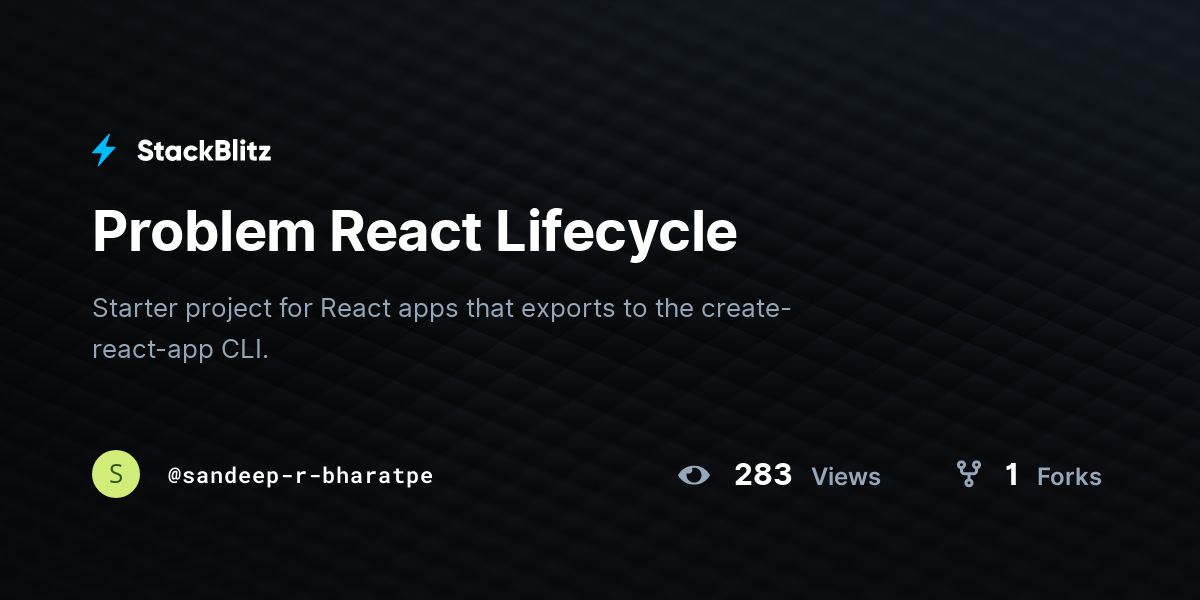 Problem React Lifecycle - StackBlitz