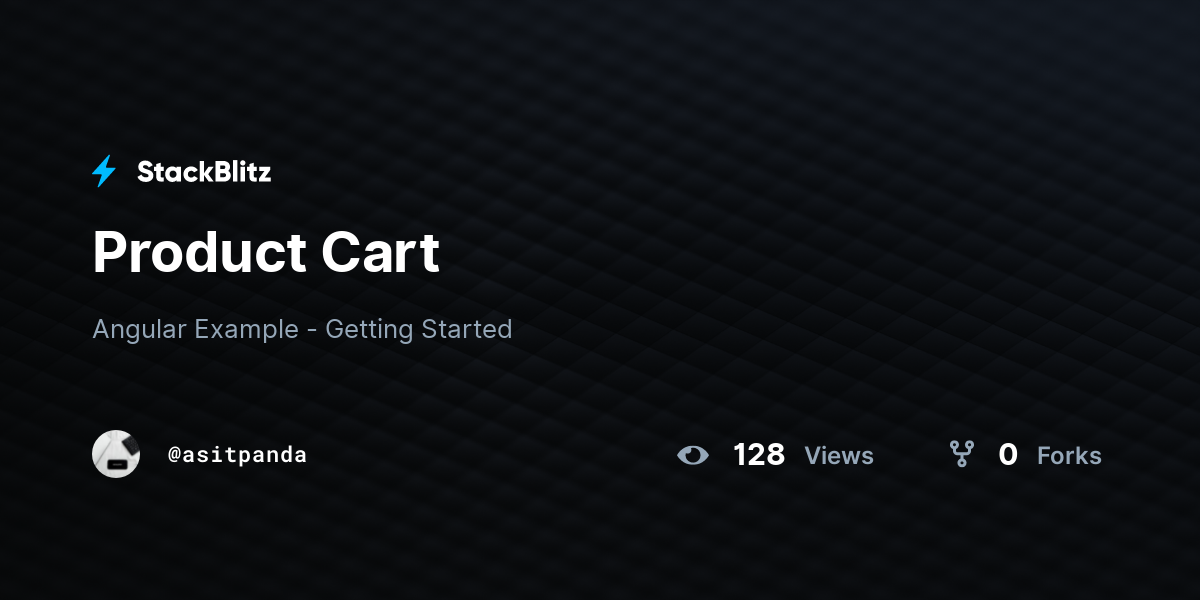 Product Cart - StackBlitz