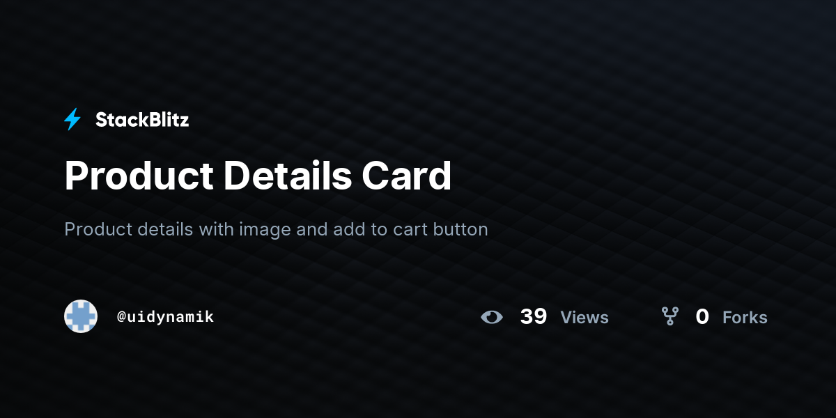 Product Details Card - StackBlitz