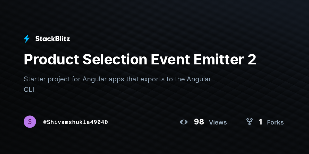 Product Selection Event Emitter 2 - StackBlitz