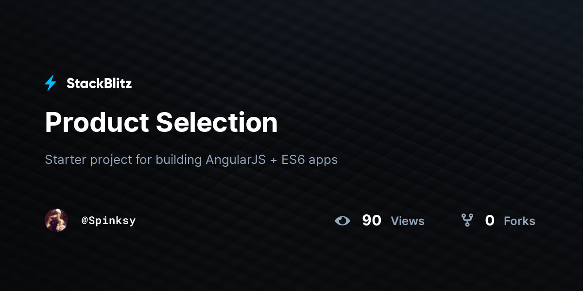 Product Selection - StackBlitz