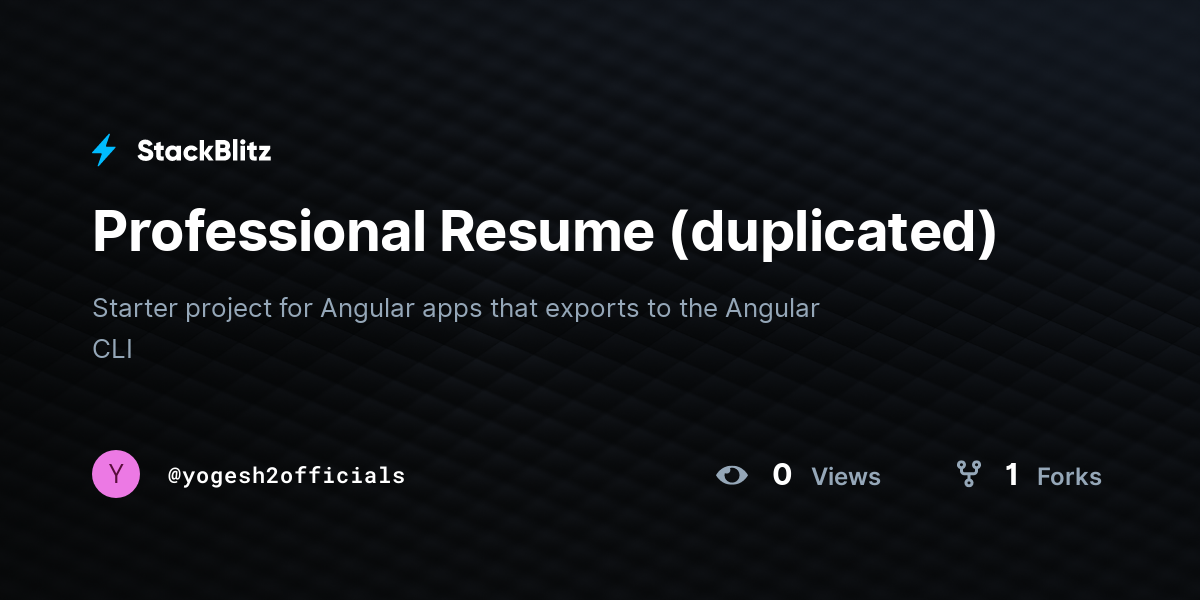Professional Resume (duplicated) - StackBlitz