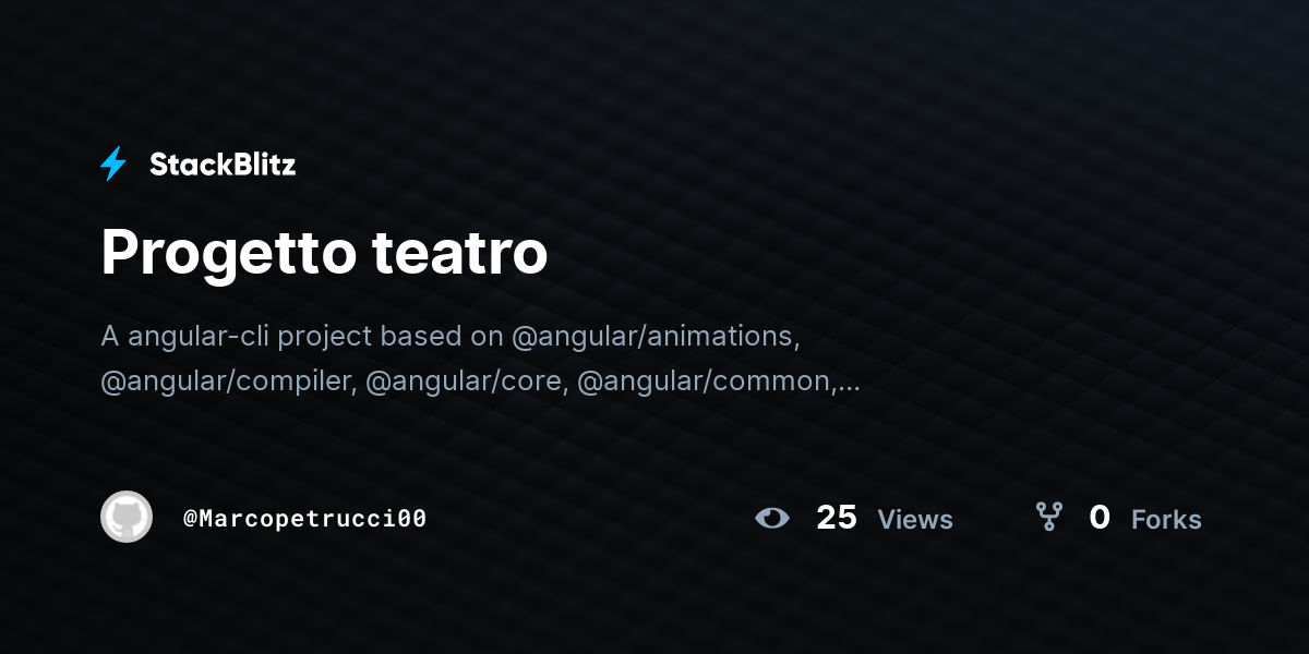 Progetto teatro - StackBlitz