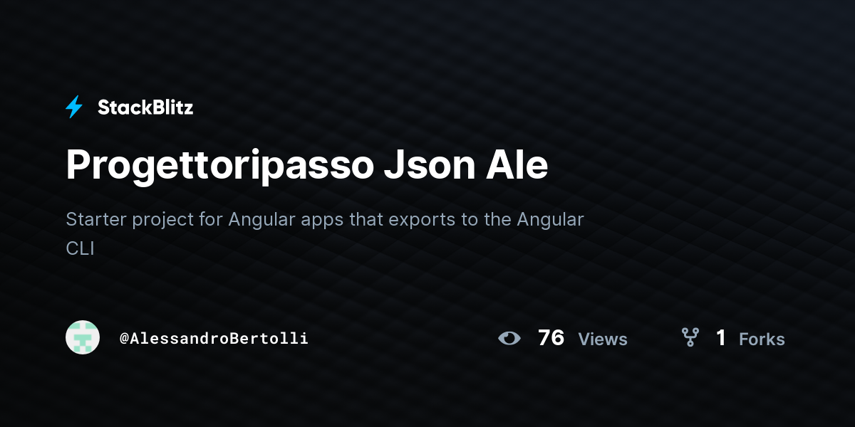 Progettoripasso Json Ale - StackBlitz