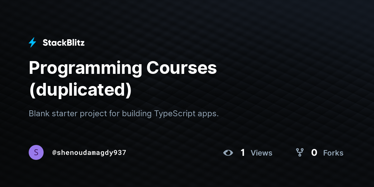 Programming Courses (duplicated) - StackBlitz
