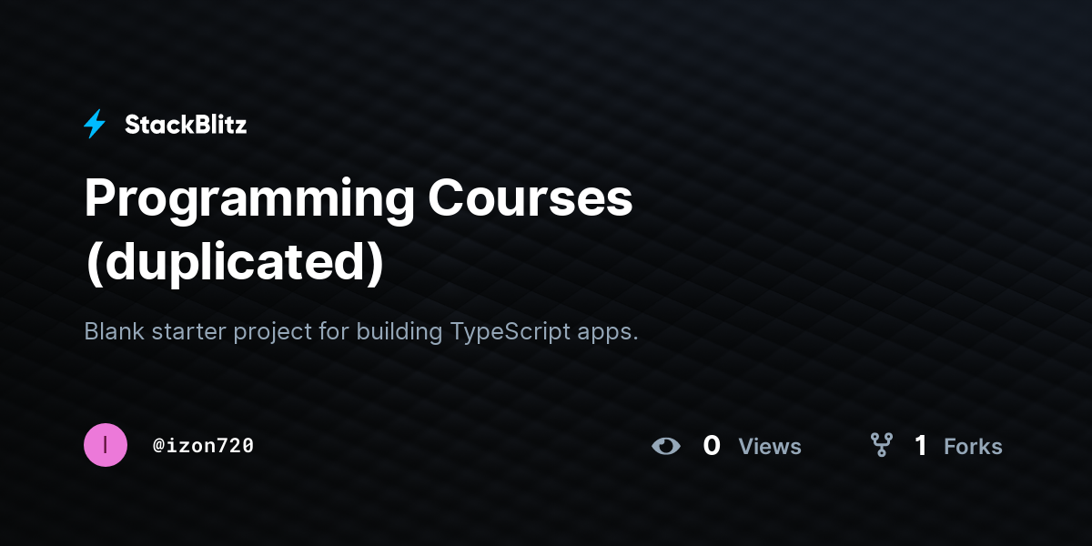 Programming Courses (duplicated) - StackBlitz