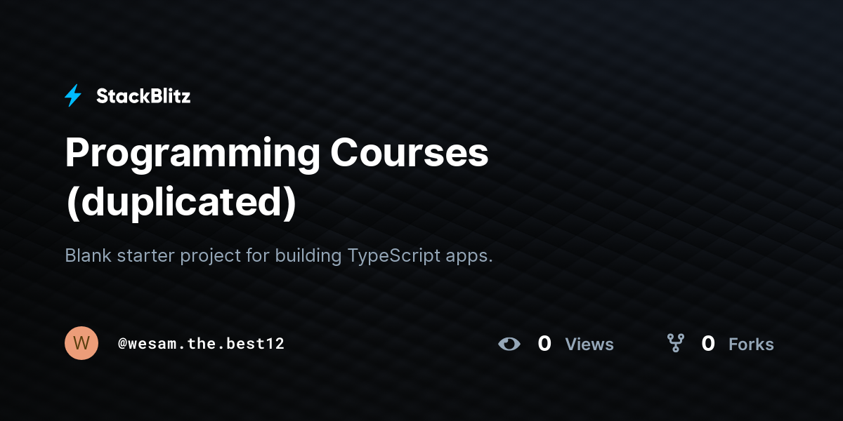 Programming Courses (duplicated) - StackBlitz