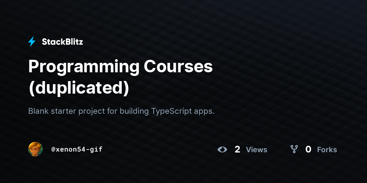 Programming Courses (duplicated) - StackBlitz