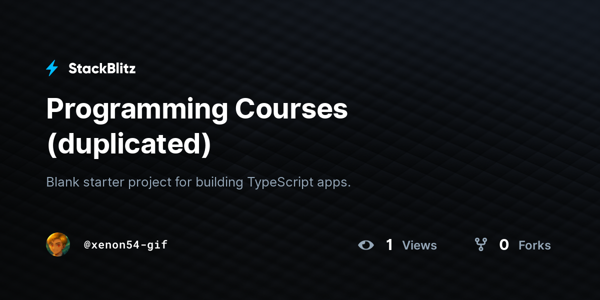 Programming Courses (duplicated) - StackBlitz