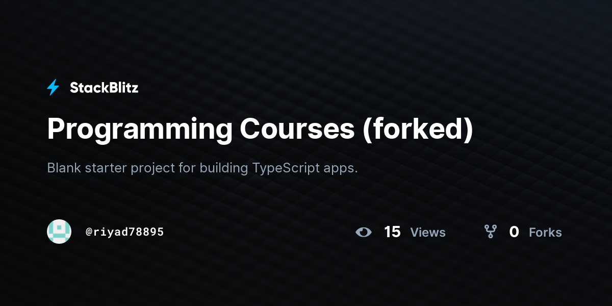 Programming Courses (forked) - StackBlitz