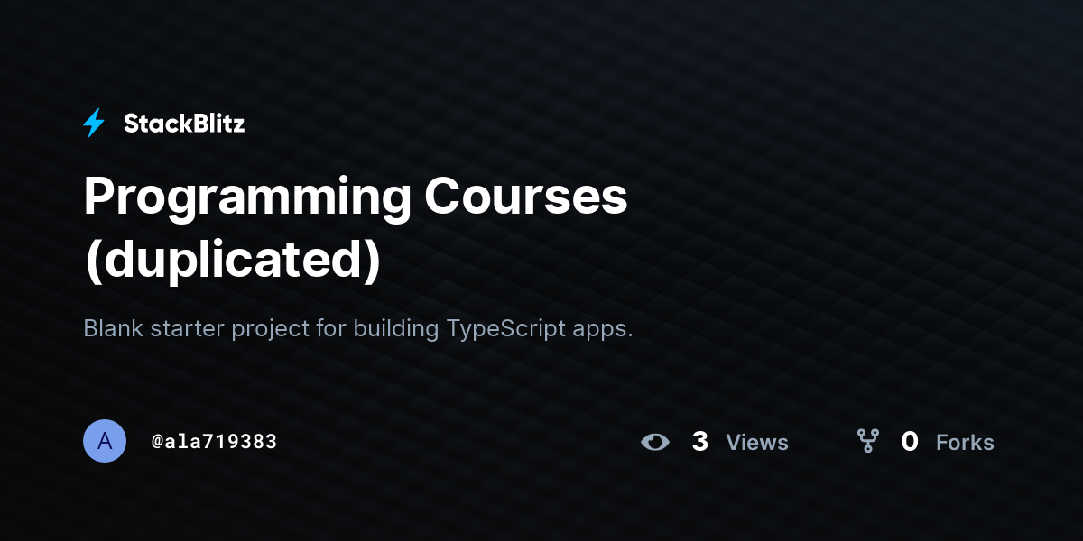 Programming Courses (duplicated) - StackBlitz
