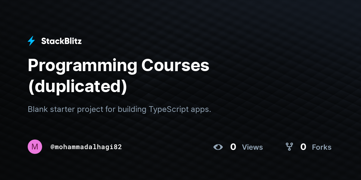 Programming Courses (duplicated) - StackBlitz