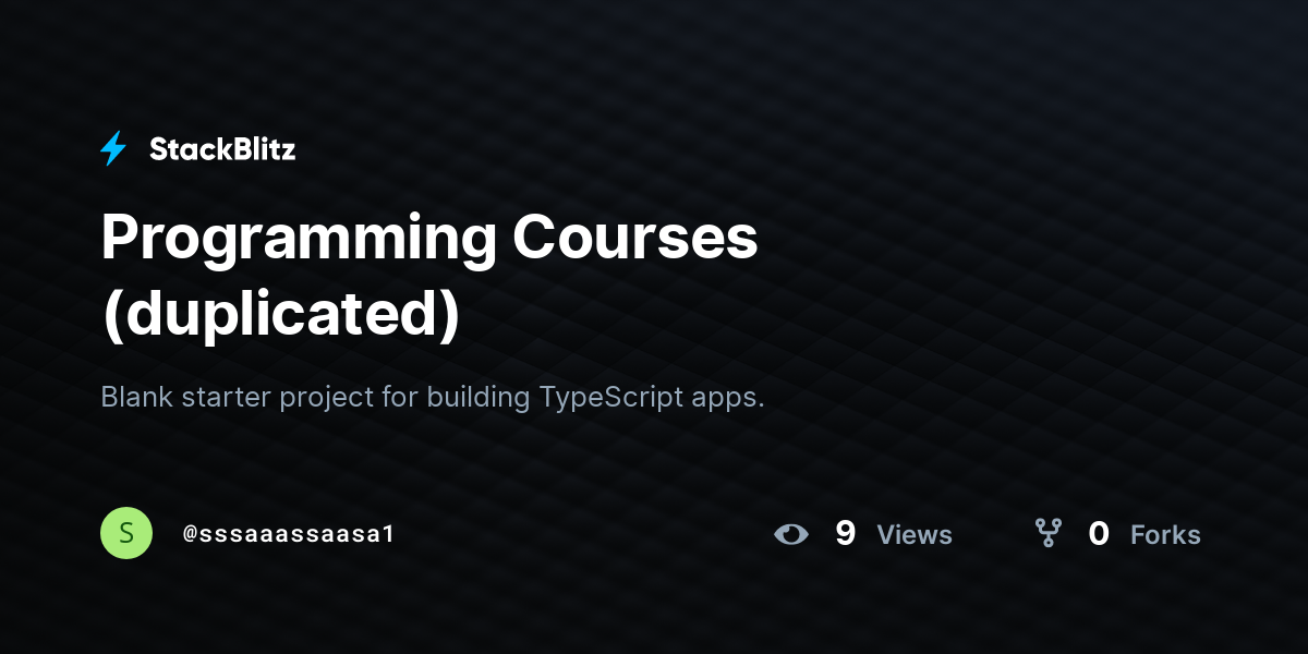 Programming Courses Duplicated Stackblitz