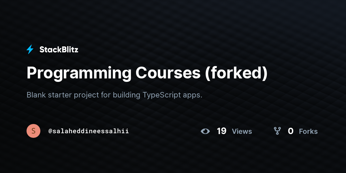 Programming Courses (forked) - StackBlitz