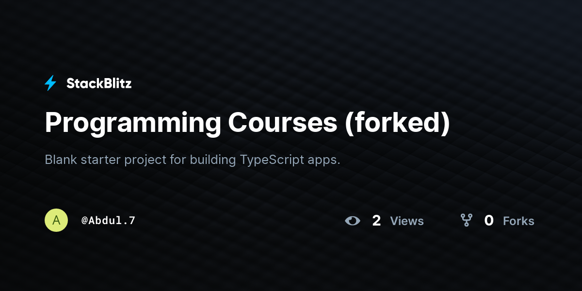 Programming Courses (forked) - StackBlitz