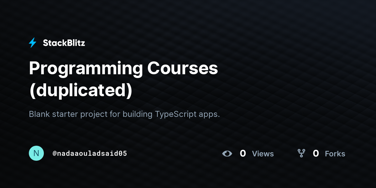 Programming Courses (duplicated) - StackBlitz