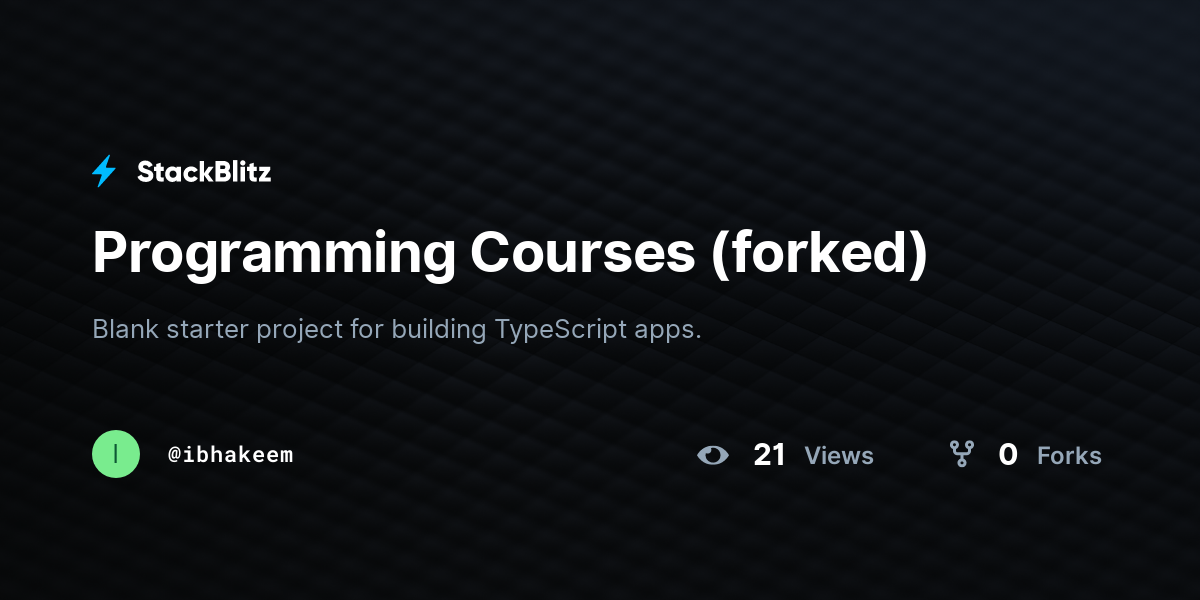 Programming Courses (forked) - StackBlitz
