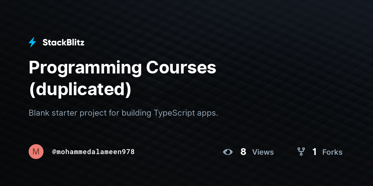 Programming Courses (duplicated) - StackBlitz