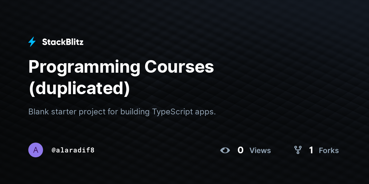 Programming Courses (duplicated) - StackBlitz