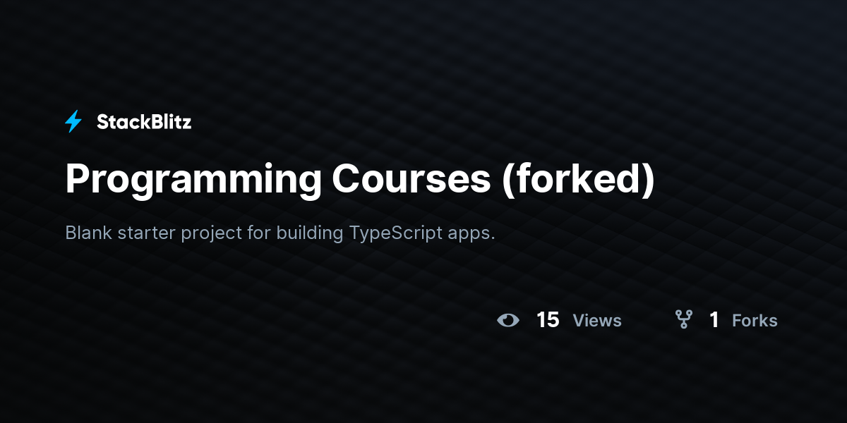 Programming Courses (forked) - StackBlitz