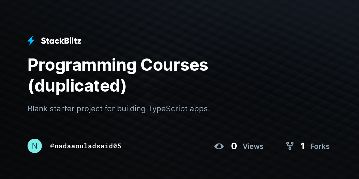 Programming Courses (duplicated) - StackBlitz