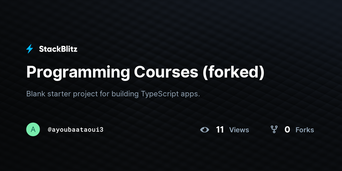 Programming Courses (forked) - StackBlitz