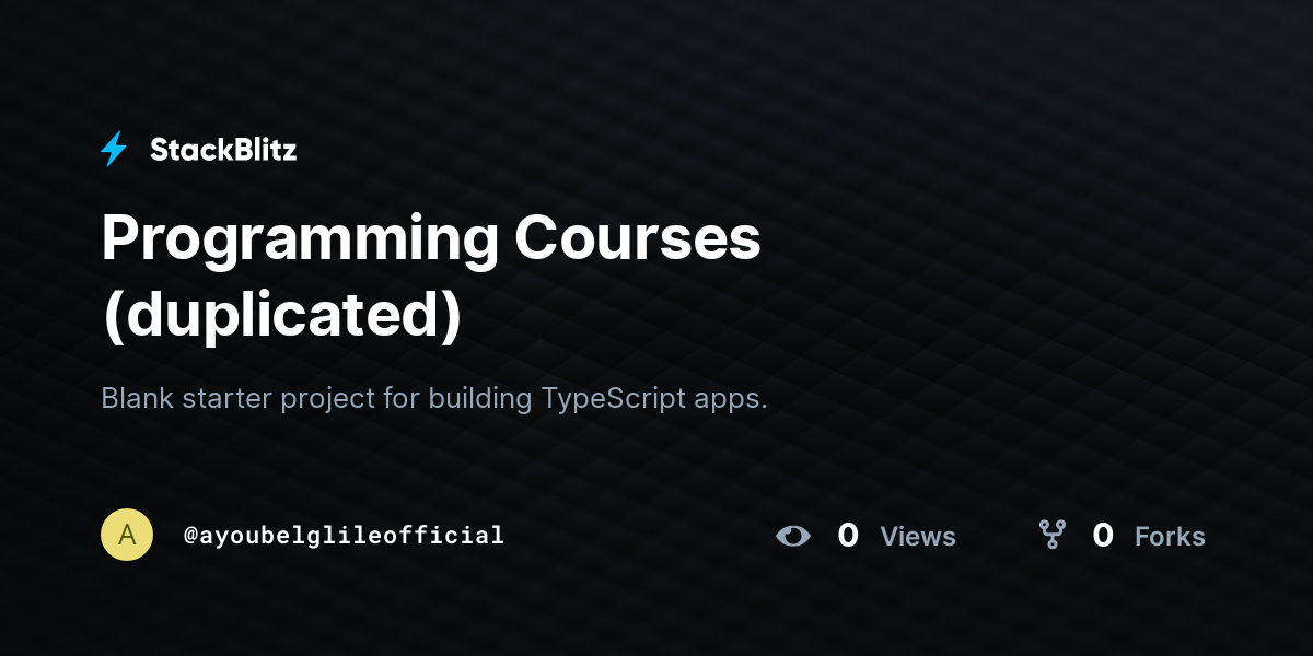 Programming Courses (duplicated) - StackBlitz