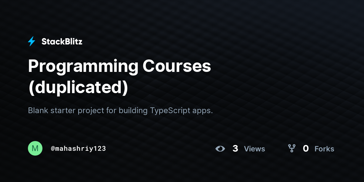 Programming Courses Duplicated Stackblitz