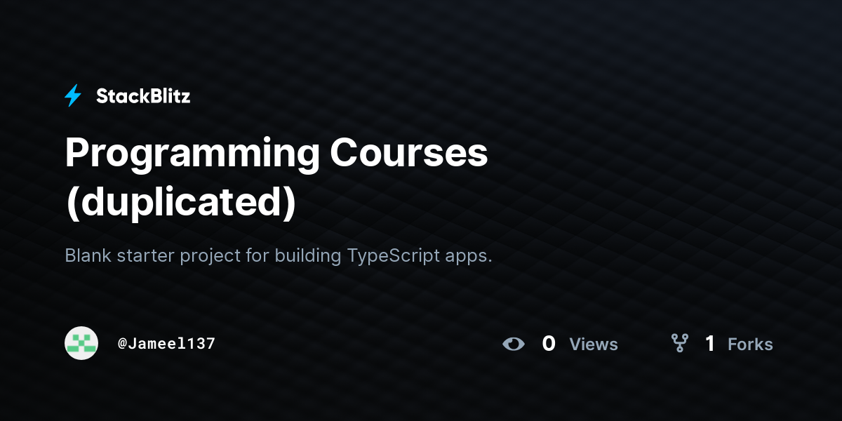 Programming Courses (duplicated) - StackBlitz